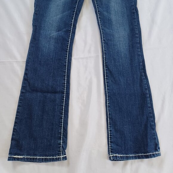 Miss Chic Jeans Bootcut Embellished Studded Rhinestones Lowrise MC1609C Size 5 - Picture 4 of 13